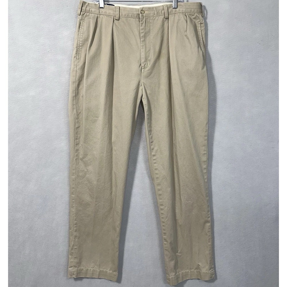 Vtg Polo Ralph Lauren Andrew Pant Two Pleat Trousers Chino Beige Men's 38x33.5